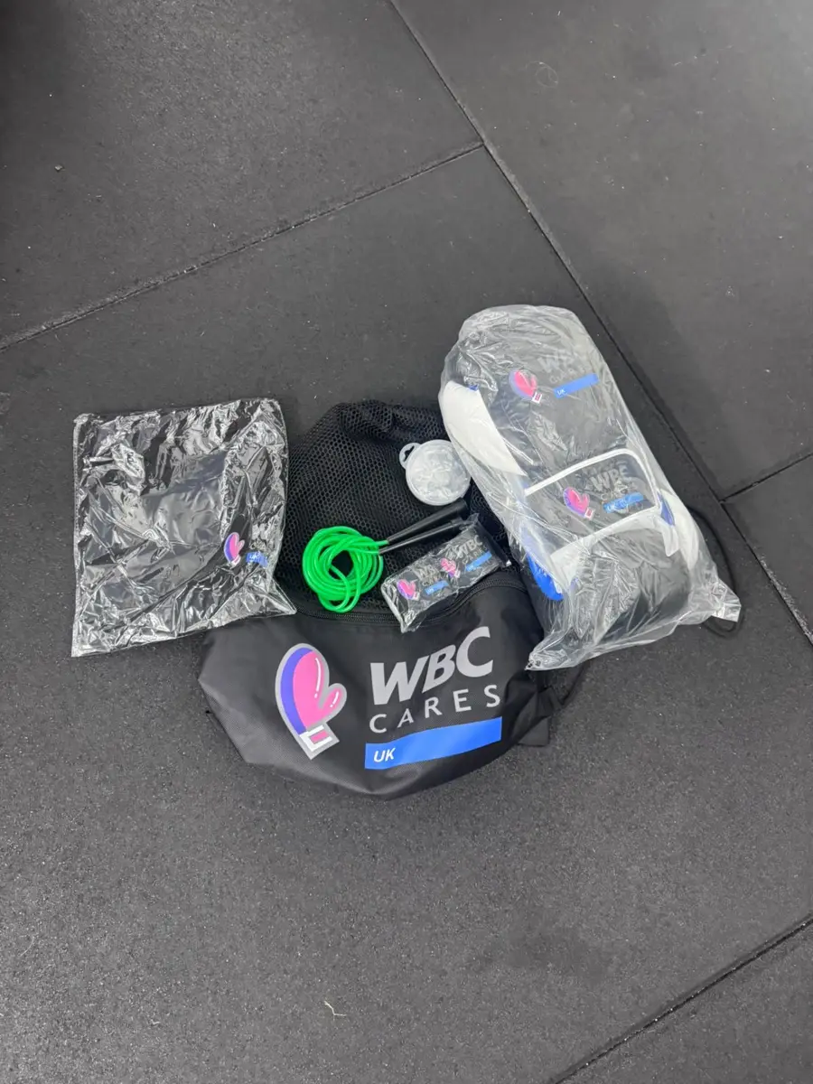 WBC Cares UK gloves, wraps and kit laid out