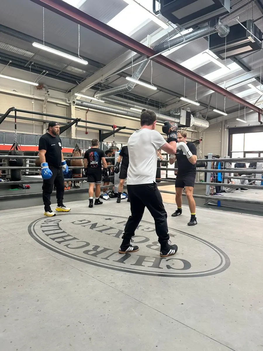 Pad work in the ring at Churchill’s