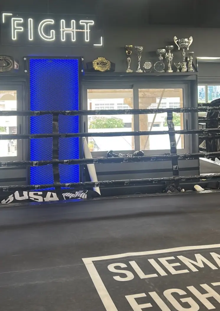 The ring at Sliema Fight in Malta, Rosa's training home