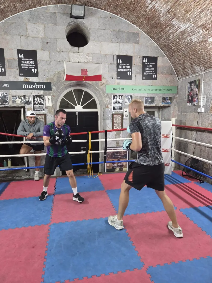 Chris and Antonio sparring
